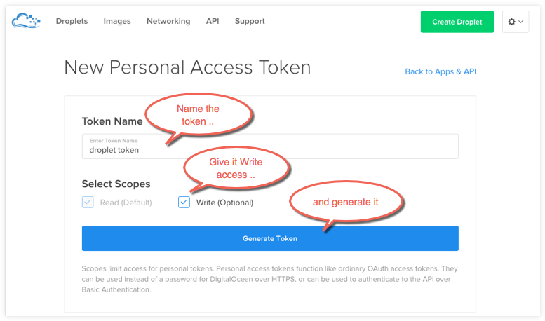 Name and generate token